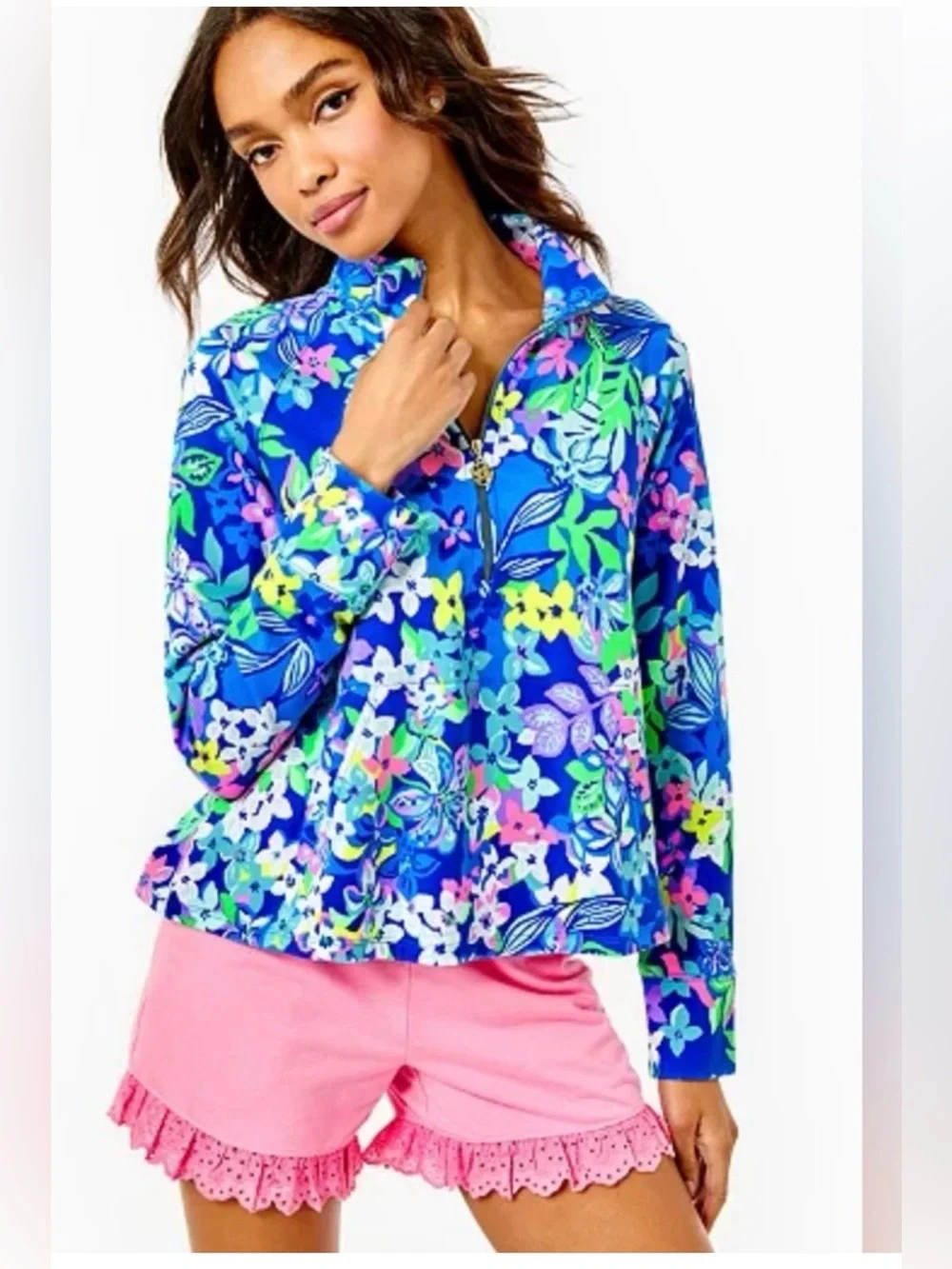 LILY PULITZER Melena UPF 50+ Melena 1/4 zipper Pullover Size Small